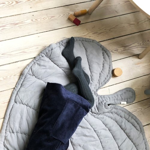 Couverture / Tapis de jeux feuille - Gris