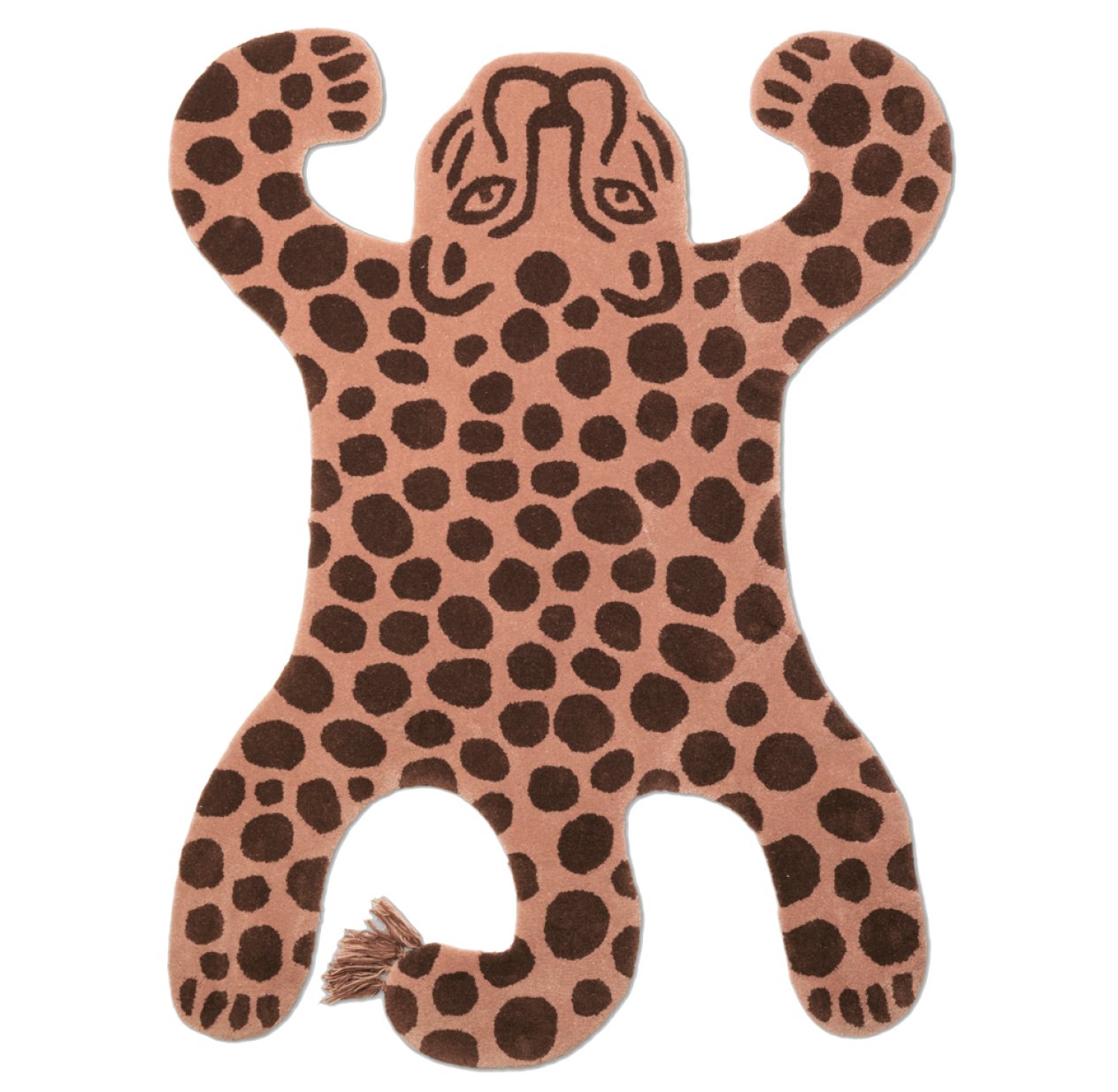 Tapis léopard Safari - Corail