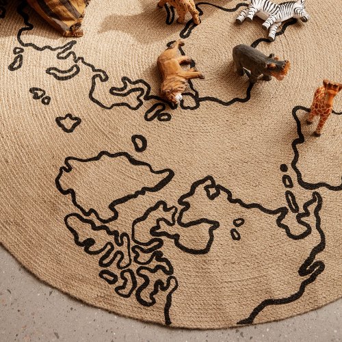 Tapis rond en Jute - World