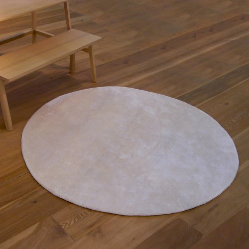 Tapis Rond poils courts - Blanc