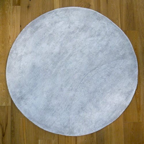 Tapis Rond poils courts - Gris clair