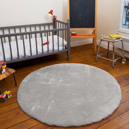 Tapis Rond - Gris clair
