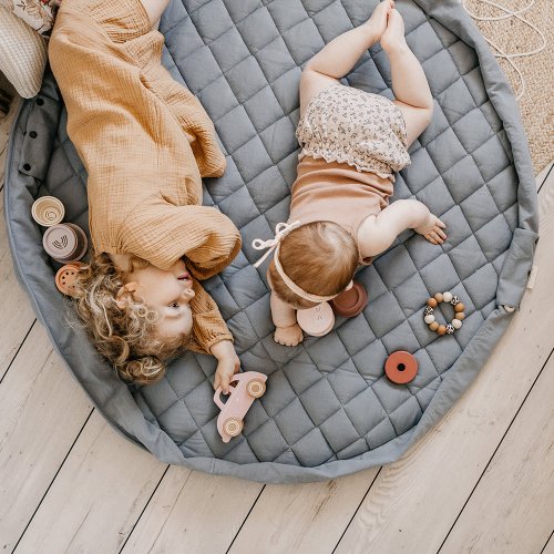 Sac - Tapis d'éveil Organic - Bleu gris