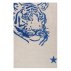 Tapis Tigre - Gris/Bleu Electrique