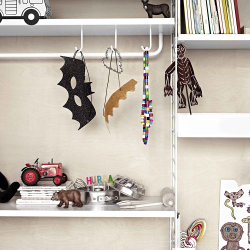 Tige 58 cm pour étagère en métal - Blanc