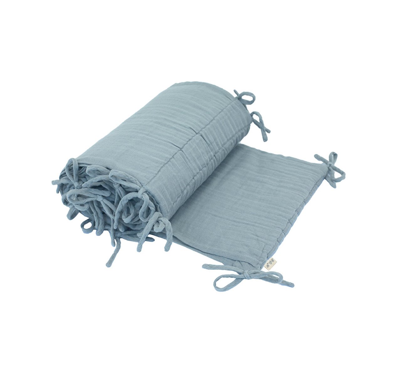 Tour de lit en gaze de coton - Bleu clair