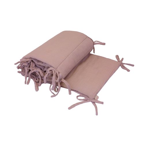 Tour de lit en gaze de coton - Vieux rose