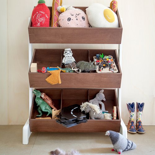 Toy store coffre à jouets - Blanc/Noyer