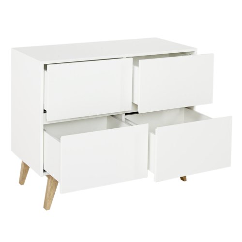 Commode à langer 4 tiroirs Trendy - Blanc