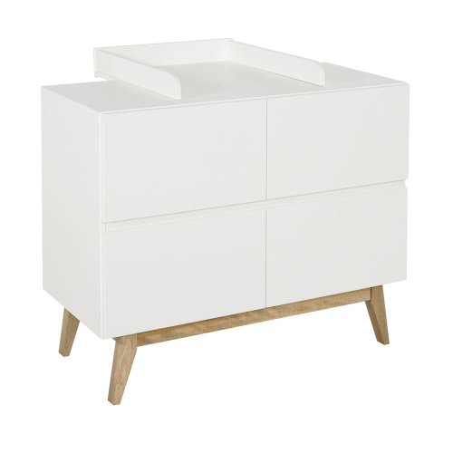 Commode à langer 4 tiroirs Trendy - Blanc
