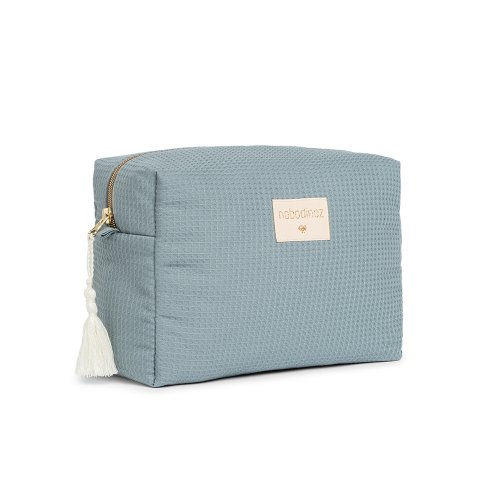 Trousse de Toilette Nid d'Abeille Diva - Bleu Stone