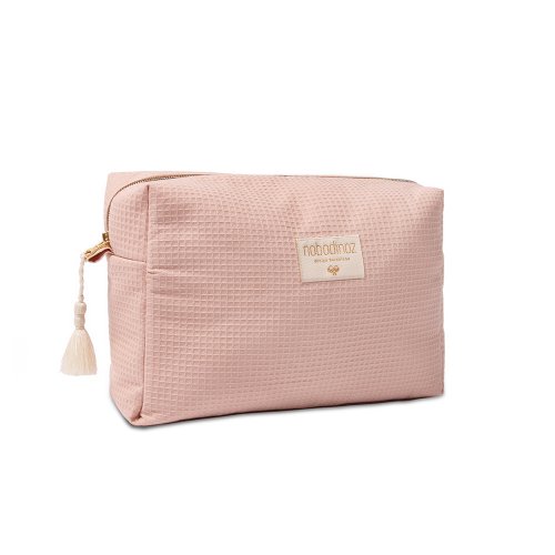Trousse de toilette nid d'abeille Diva - Vieux rose