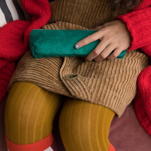 Trousse en velours côtelé - Rouille