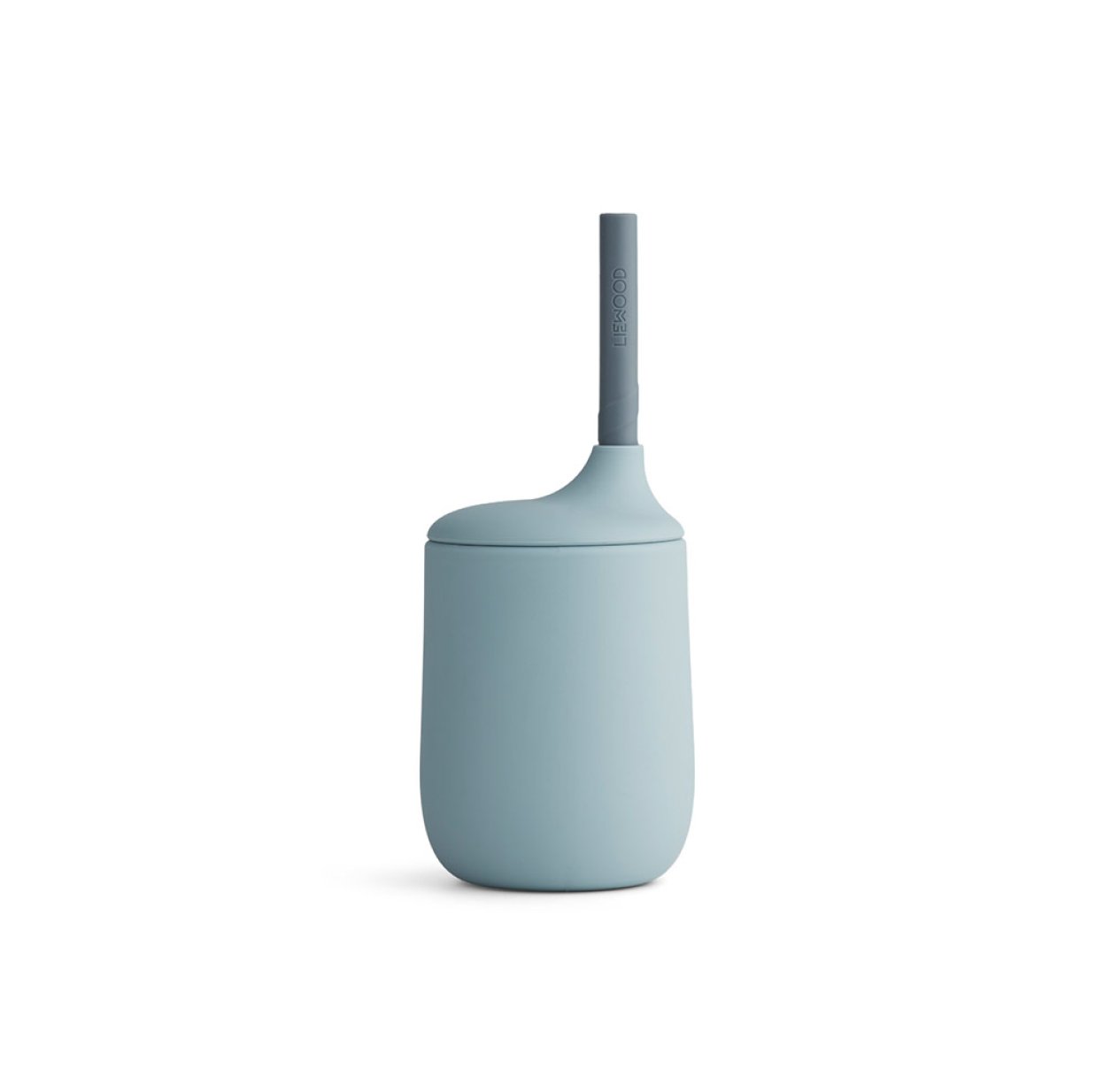 Gobelet et paille silicone Ellis - Bleu clair