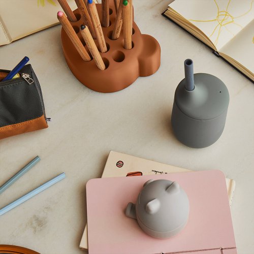 Gobelet et paille silicone Ellis - Kaki