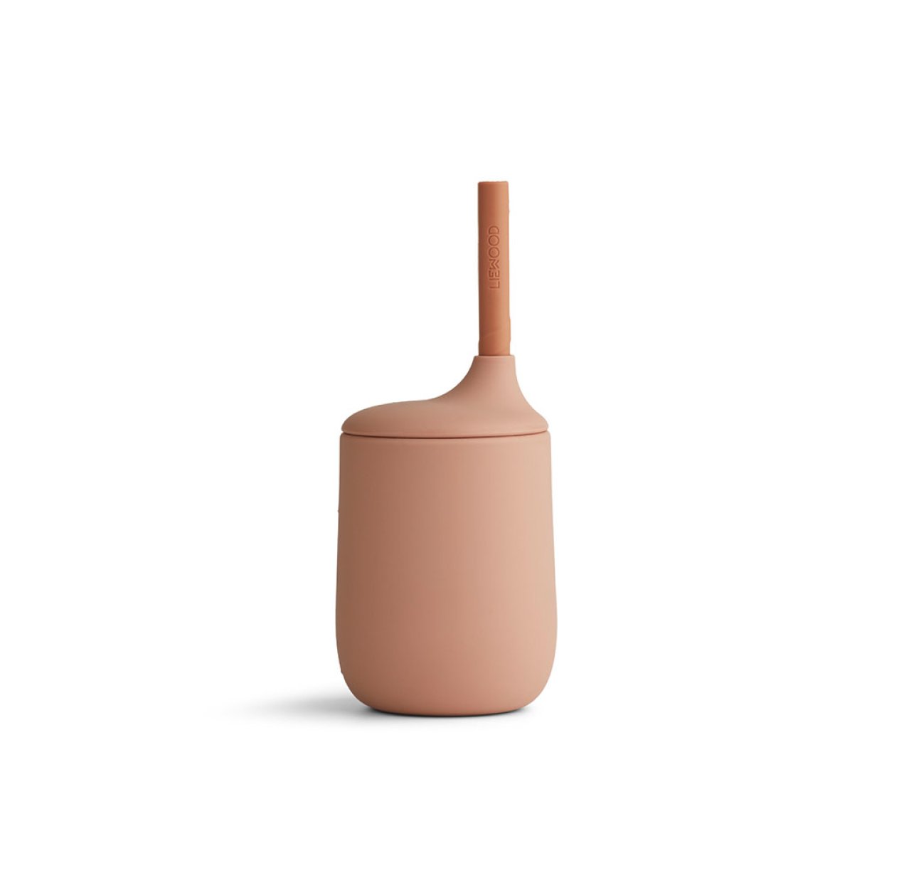 Gobelet et paille silicone Ellis - Rose
