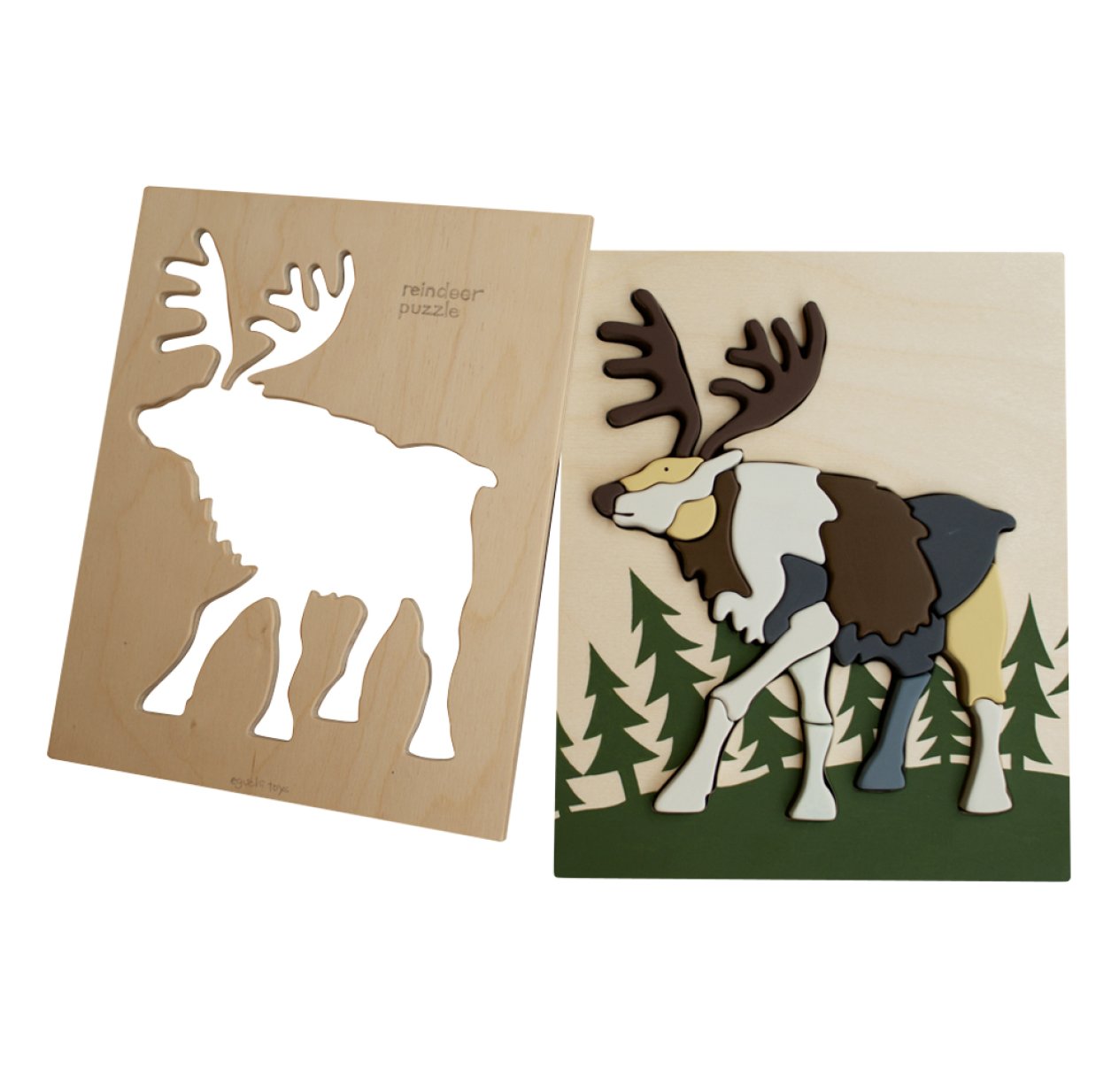 Puzzle Renne en bois - Multicolore