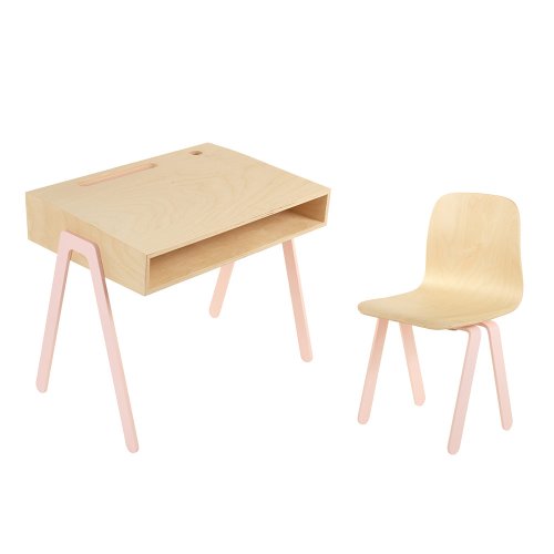 Bureau et chaise enfant 2-6 ans - Rose poudré