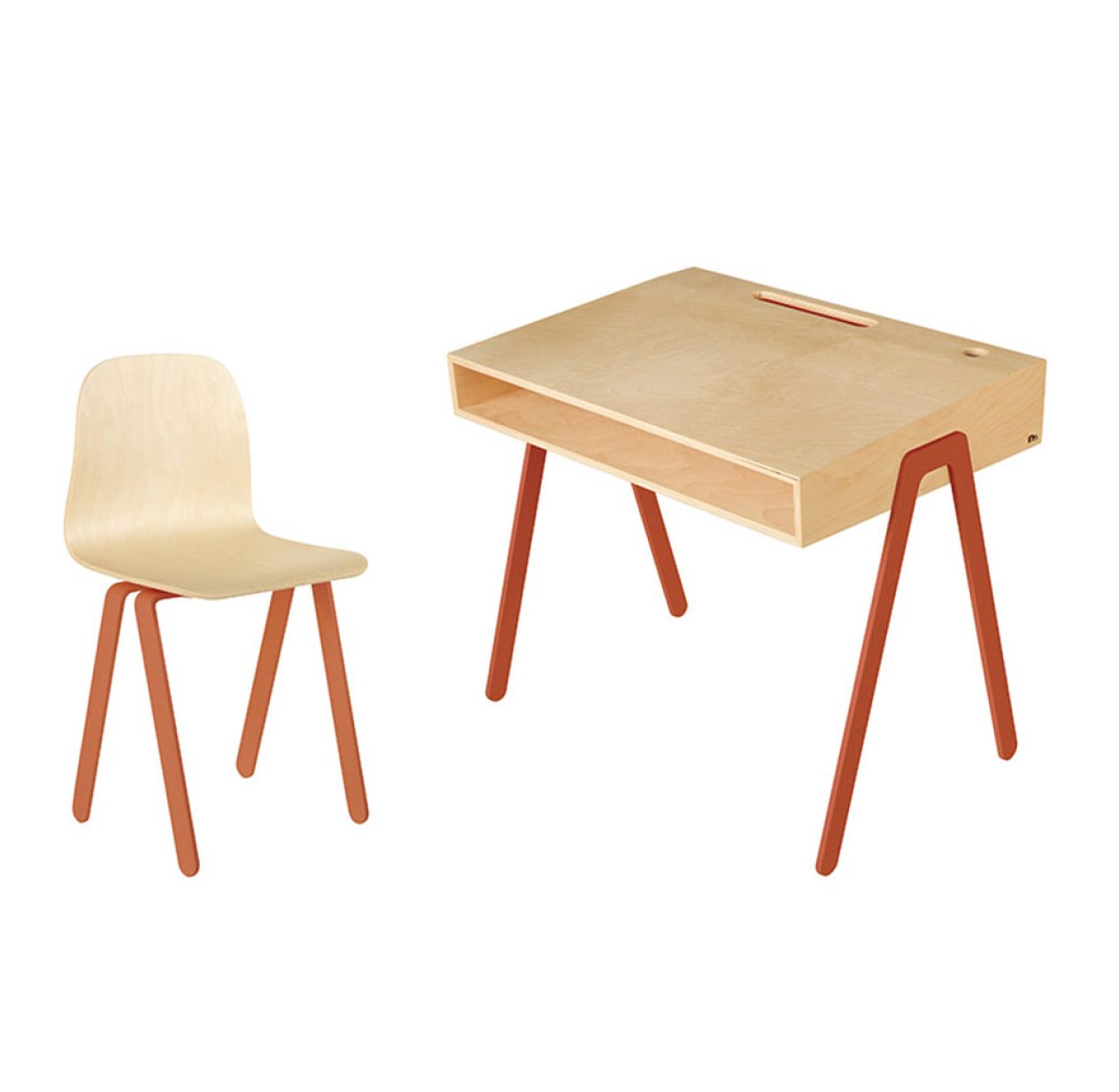 Bureau et chaise junior 7-10 ans - Rouge orangé