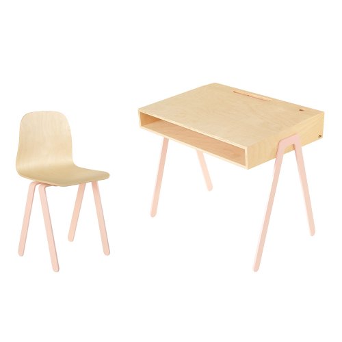 Bureau et chaise junior 7-10 ans - Rose poudré