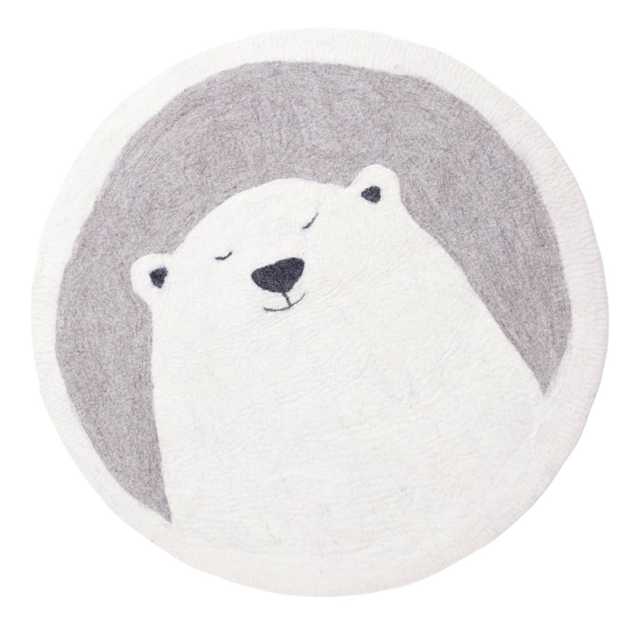 Tapis Pasu Grizzly en feutre 120 cm - Pierre clair