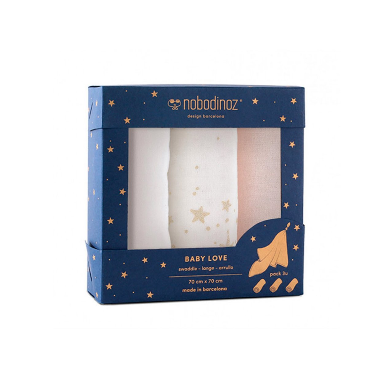 Pack 3 langes Baby Love Elements - Rose