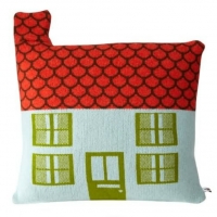 Coussin Maison, bleu ciel