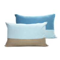 Coussin en lin 40 x 60 cm - Bleu