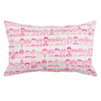 Coussin Faces - Rose fluo