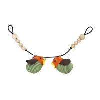 Hochet pour poussette Oiseaux - Orange/Vert