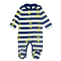 Pyjama bébé marinière - Blanc