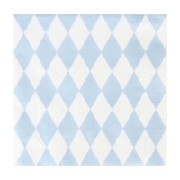 20 serviettes Losanges - Bleu clair