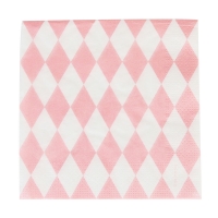 20 serviettes Losanges - Rose clair