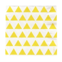 20 serviettes Triangles - Jaune