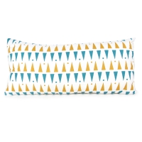Coussin triangles 50 x 25 cm - Bleu/Jaune