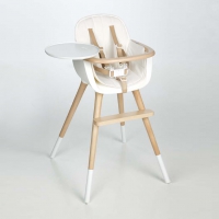 Chaise haute OVO Luxe avec harnais - Blanc