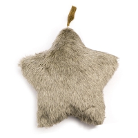Petit coussin Etoile fourrure - Beige