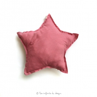 Mini coussin Etoile Petits Pois - Rose