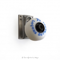 Patère roue de skate - Bleu
