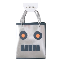 8 sacs de fête Robot - Argent