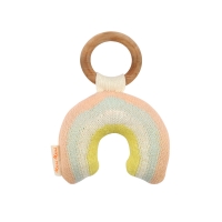 Hochet bébé arc-en-ciel tricoté - Multicolore