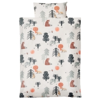 Parure de lit Friendly forest Bedtime stories 100 x 140 - Gris clair