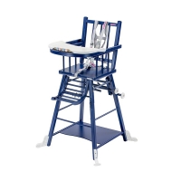 Chaise haute transformable Marcel - Laqué bleu marine