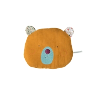 Coussin tête ours - Les Jolis Trop Beaux - Ocre