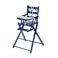 Chaise haute extra pliante Sarah - Laqué bleu marine