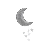 Mobile Lune - Gris/Argent