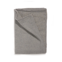 Plaid tricoté en laine - Vert de gris / Fils dorés