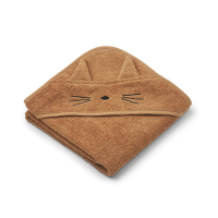 Cape de bain bébé Chat Albert - Almond