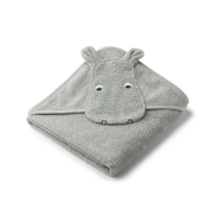 Cape de bain bébé Hippo Albert - Bleu clair