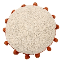 Coussin Circle pompons - Terracotta